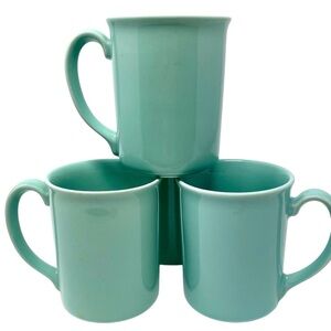 Corning of New York AquaTeal Green Coffee Mugs Set of 4 Cottage Farmhouse VTG